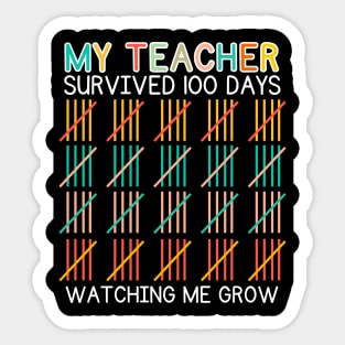 My Teacher Survived 100 Days Of Me 100 School Days for girls boys kids Sticker